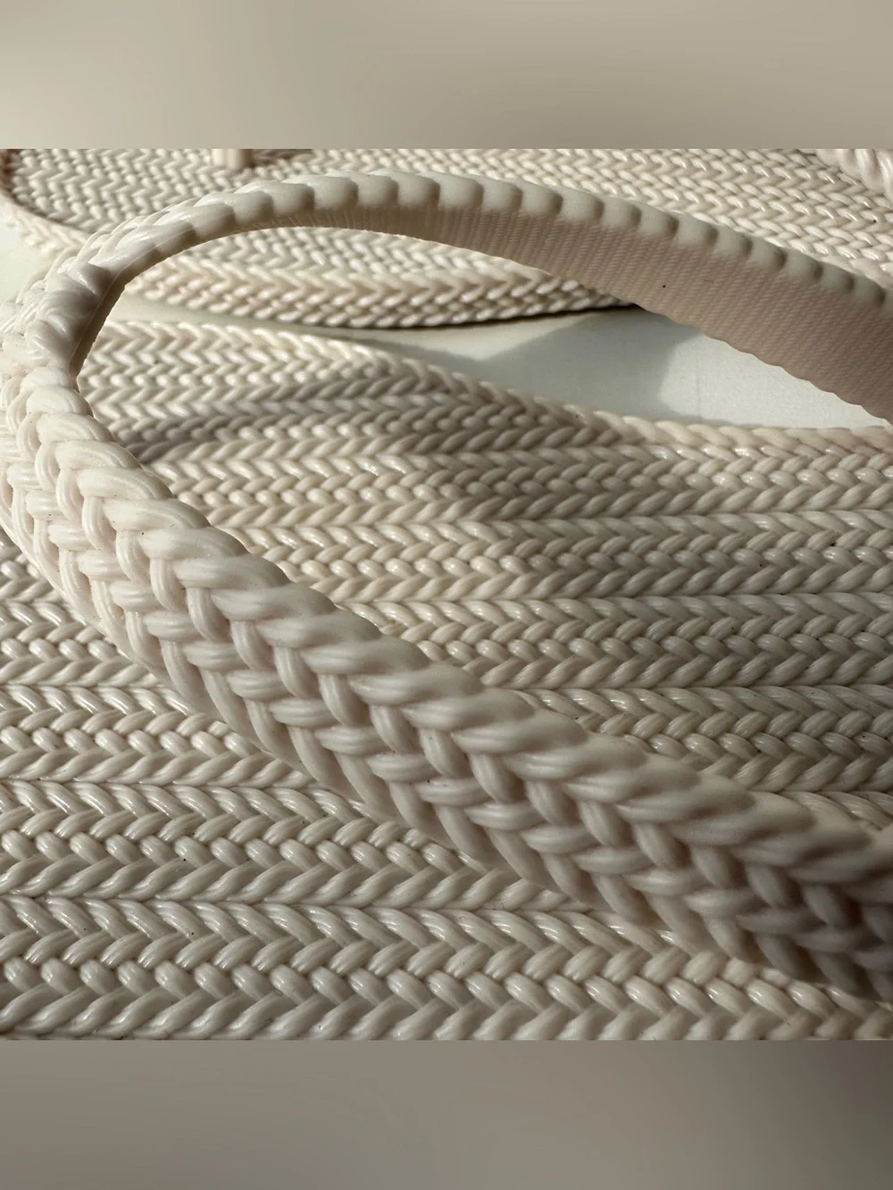 Melissa Cream Woven Thong Sandals
